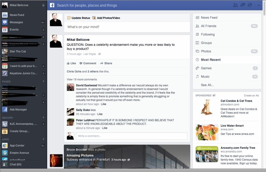 Facebook Redesigned New Feed March 2013