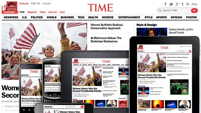 Time Magazine Responsive Website Design