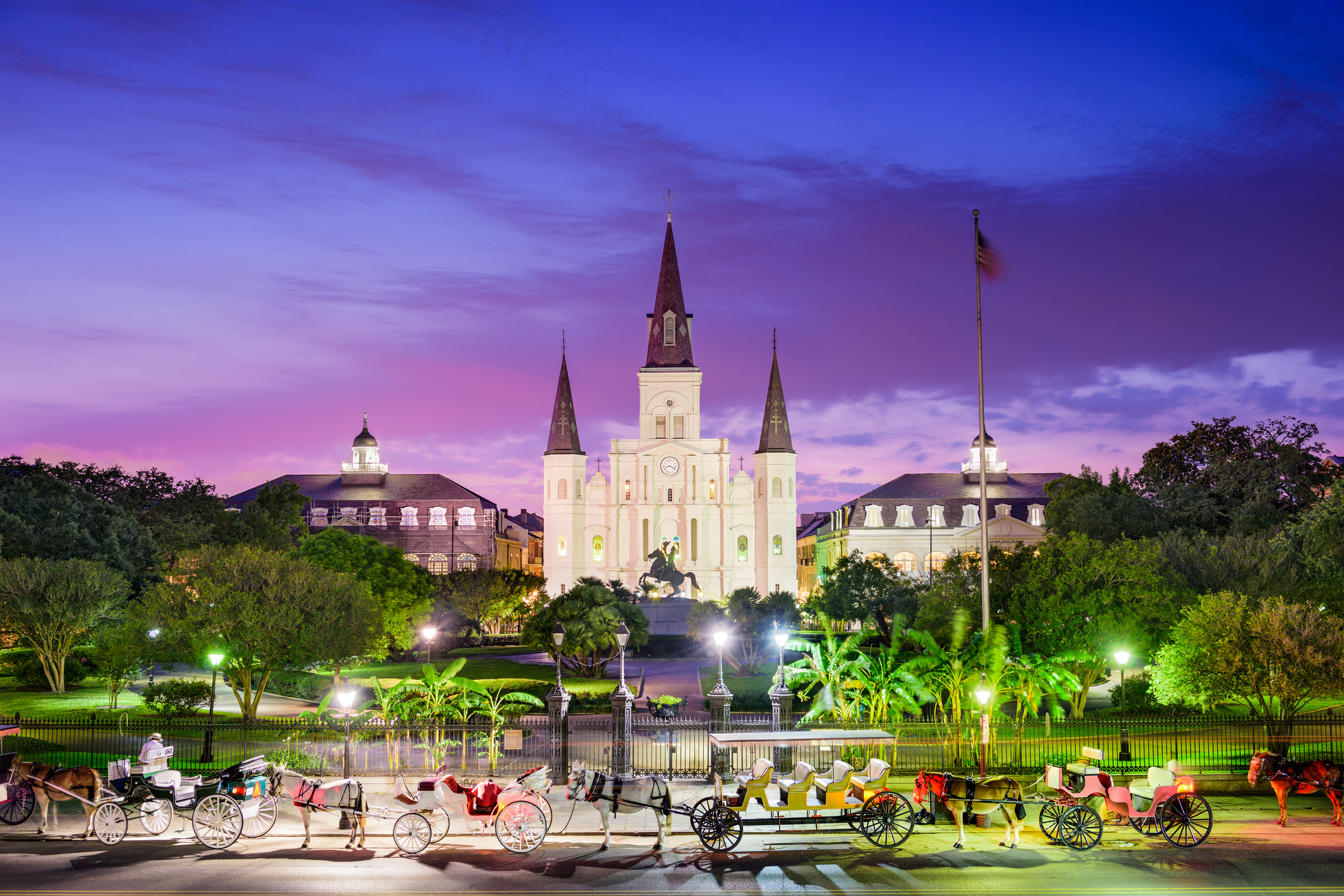 New Orleans Jackson Square at night