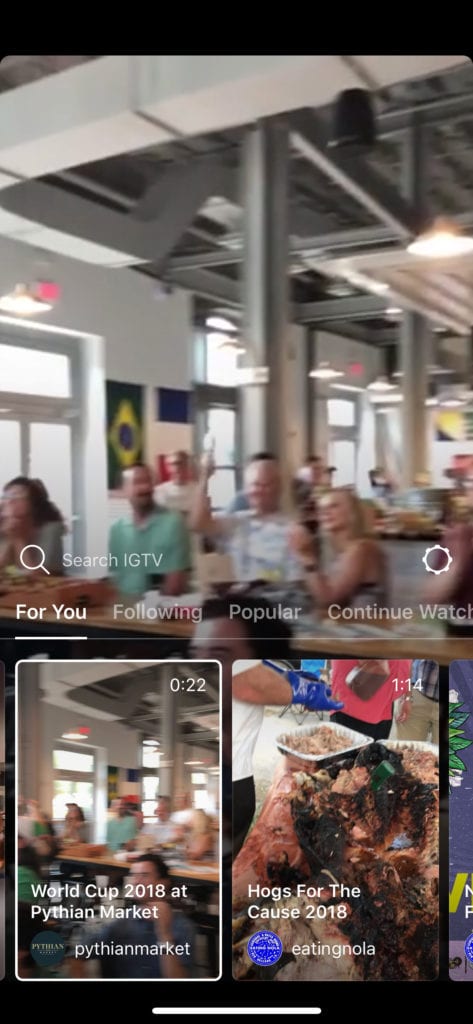 Videos such as these appear in the For You section of IGTV.