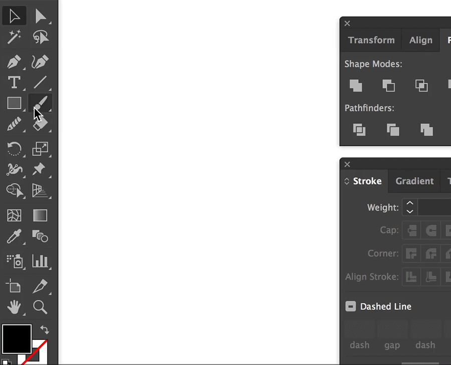 Gif of creating an envelope in adobe illustrator