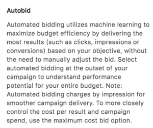 A screenshot of information from LinkedIn about automated bidding for LinkedIn advertising.