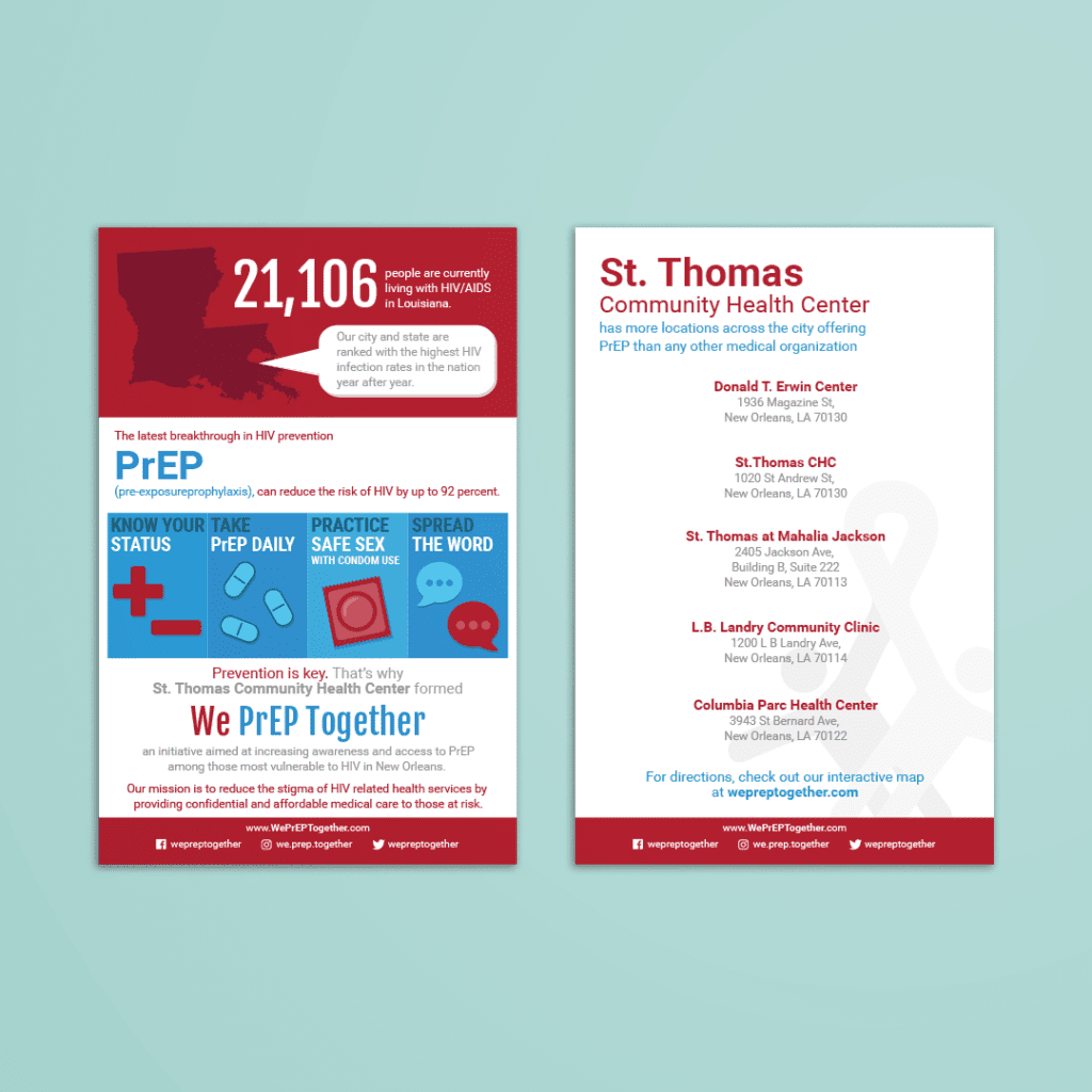 Mockup of St. Thomas infosheet on PrEP