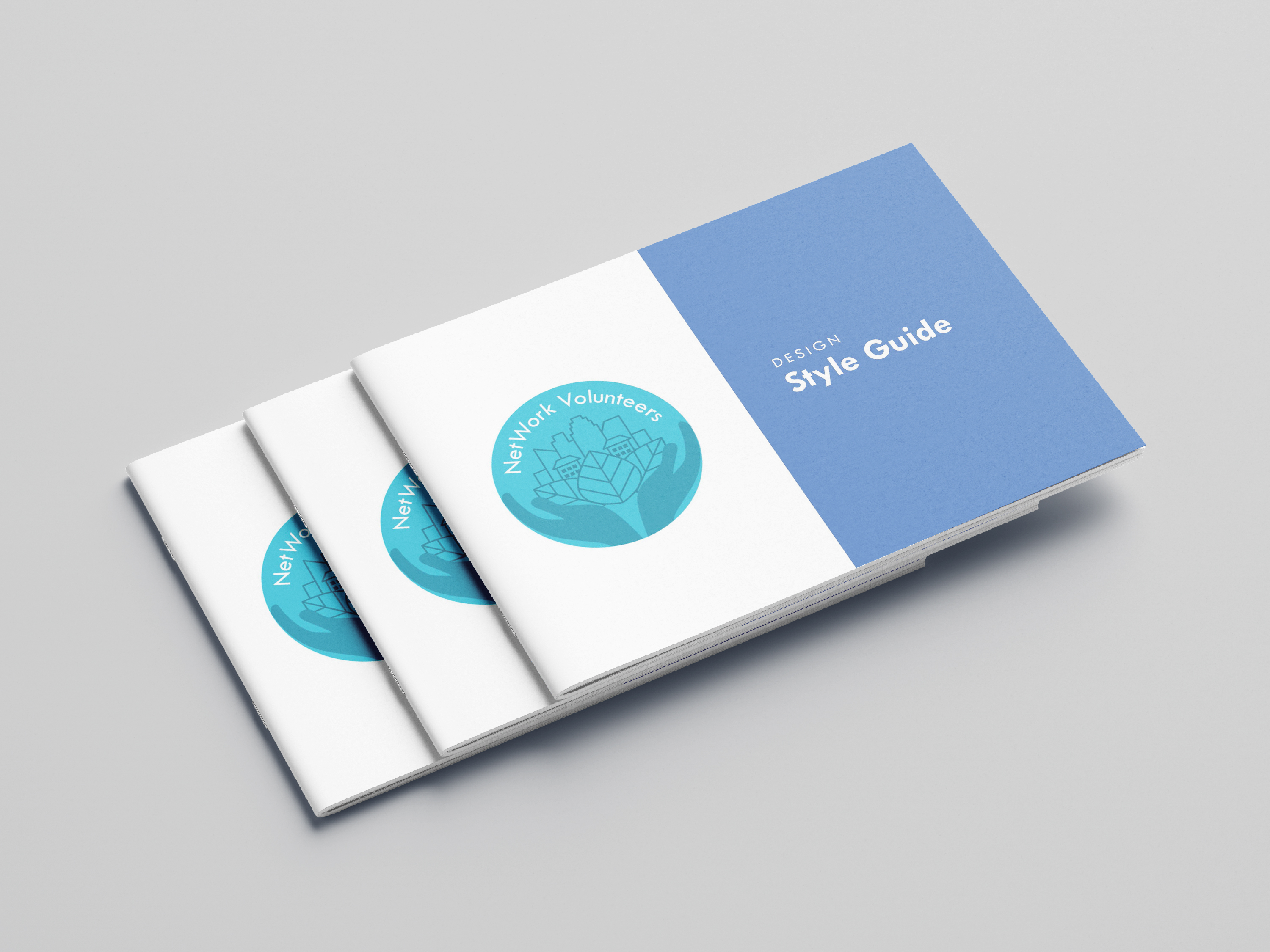 NetWork Volunteers Design Style Guide brochure mockup