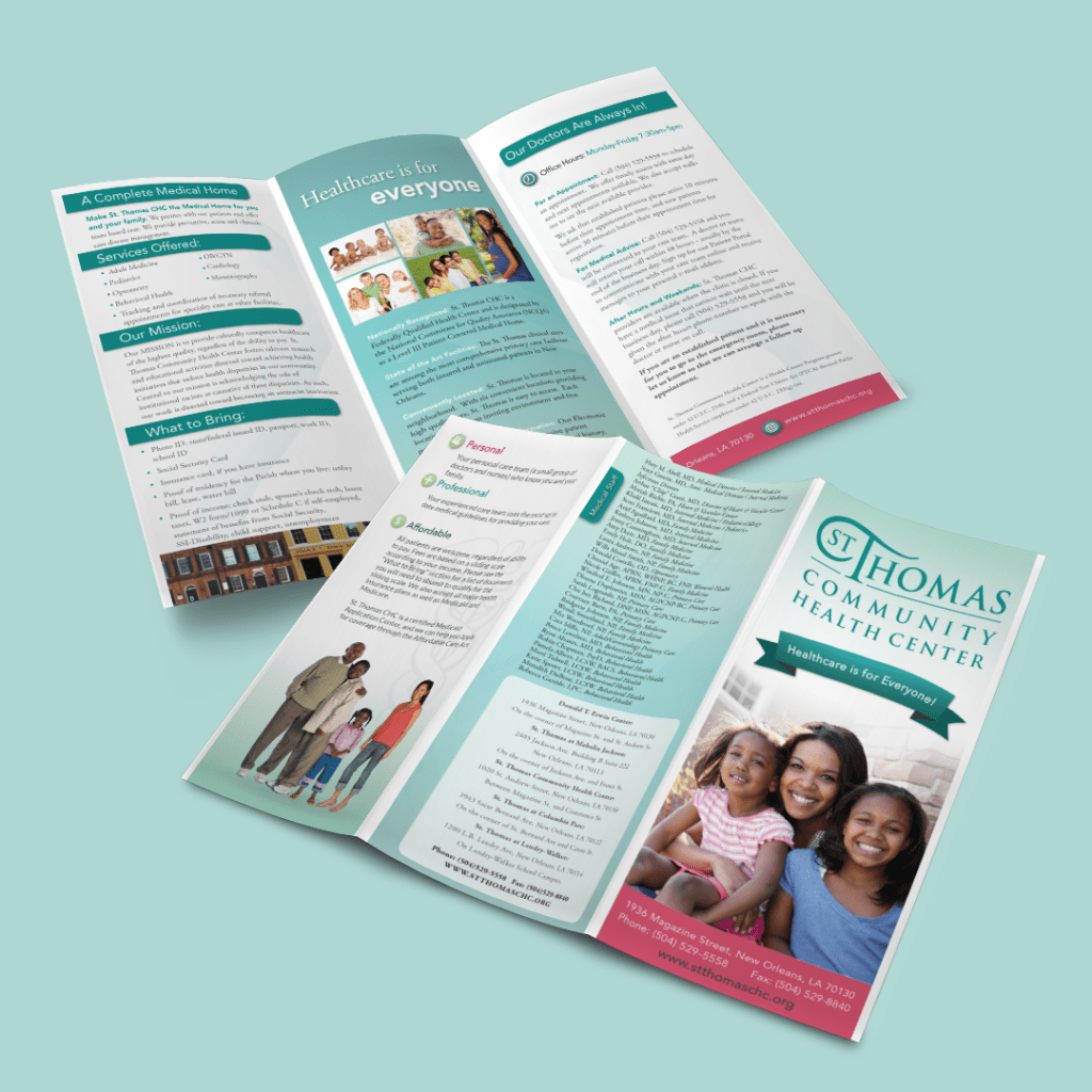 Mockup of St. Thomas brochure