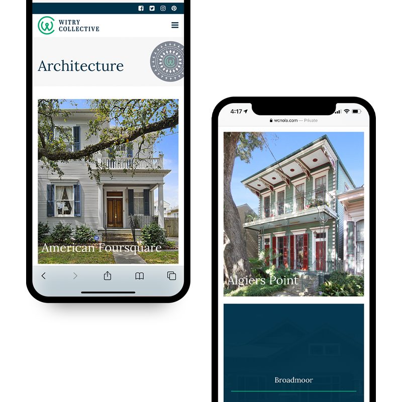 Witry Collective website on iPhone mockup