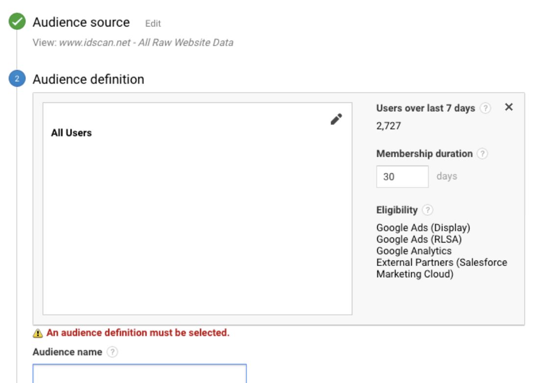 Audience Source and Audience Definition in Google Analytics