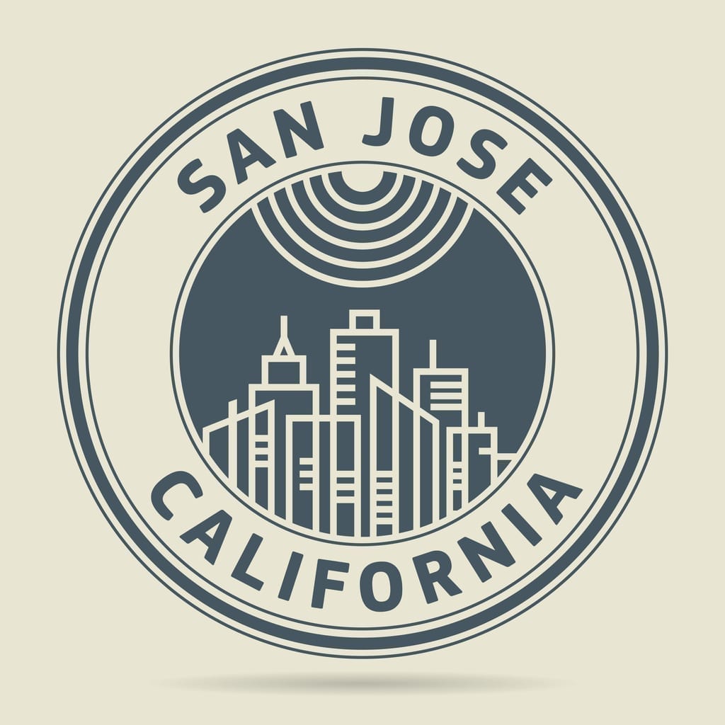 San Jose California circle label