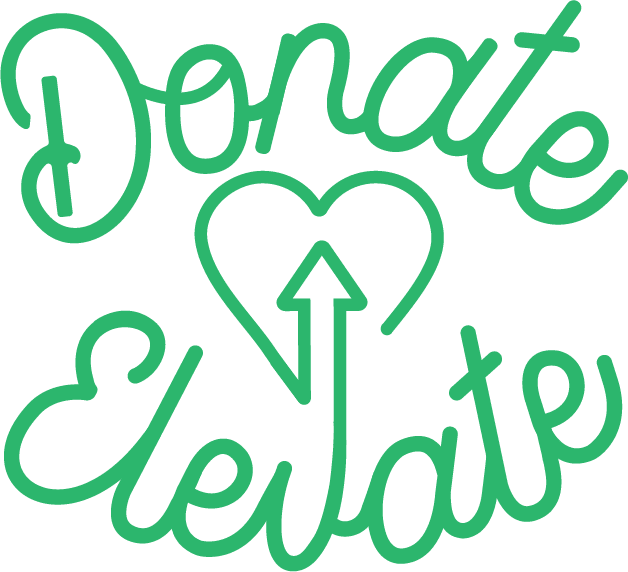 Donate, Elevate with heart icon