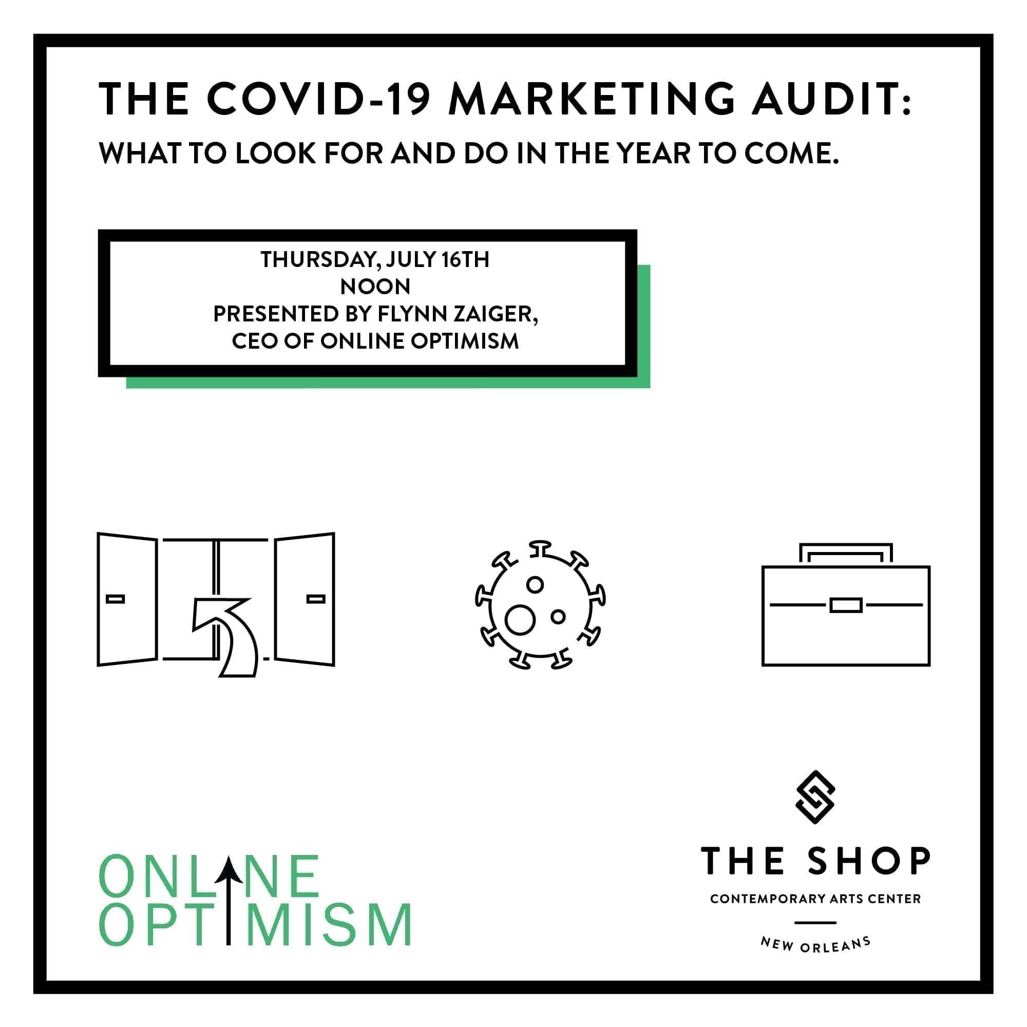 COVID 19 Marketing Audit Graphic Showing Open Doors