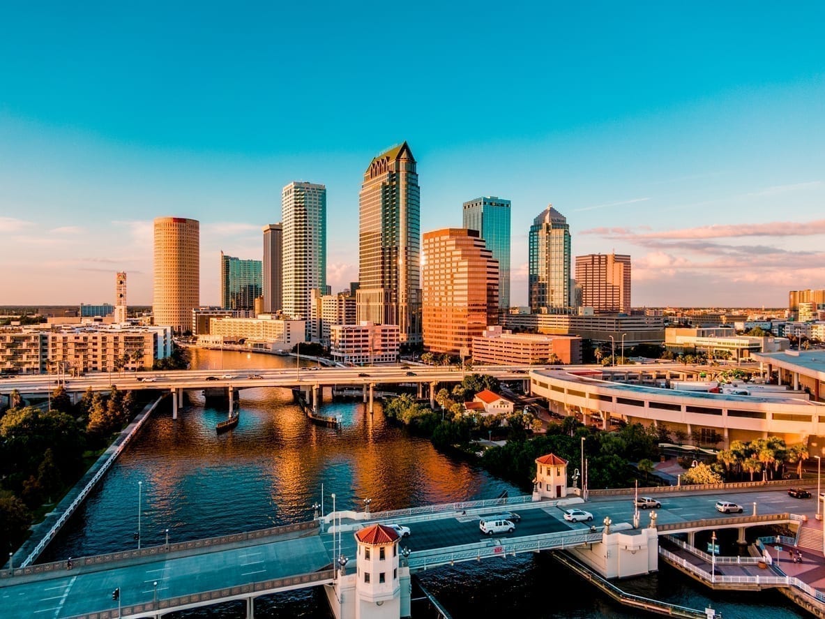 Florida, Tampa, city, City vibe, City and water, downtown Tampa, bridges, Clean city, buildings, Skyscraper, shore, Tampa bay,