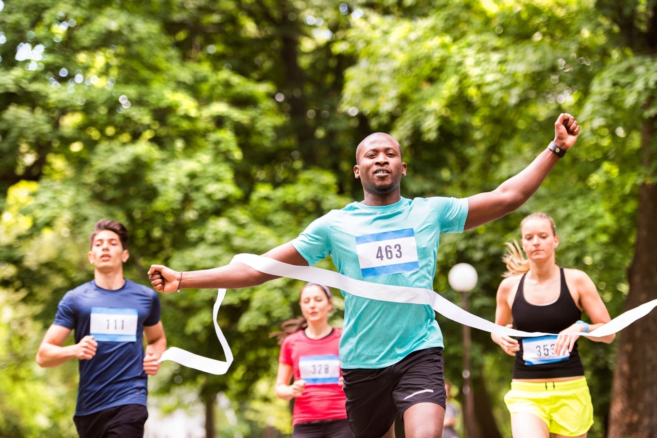 Runners crossing the finish line