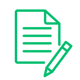 Document with writing and pencil icon