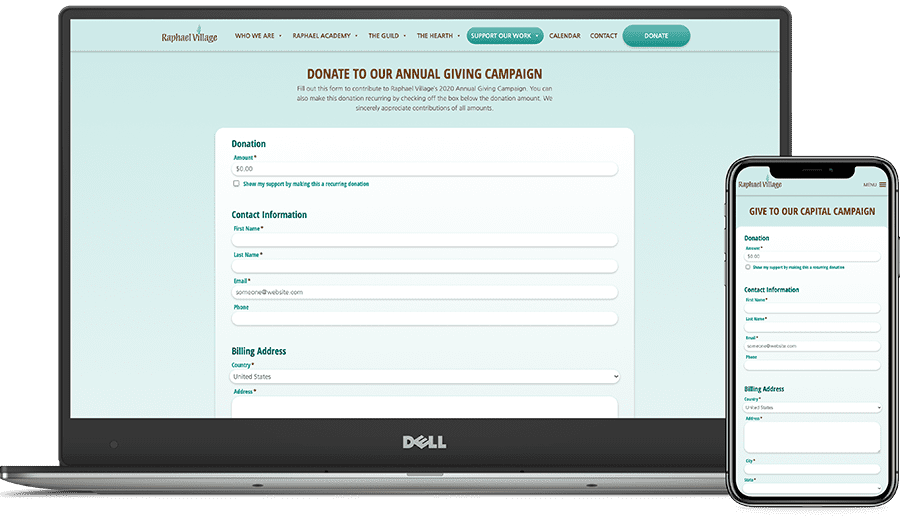 Raphael Village's Annual Campaign and Capital Campaign donation forms
