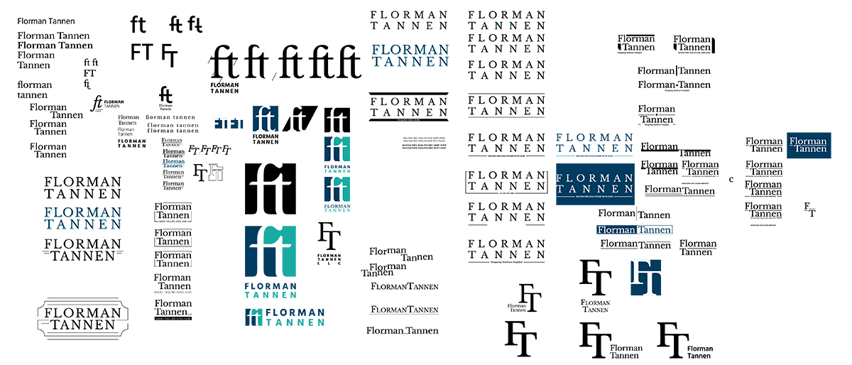 Early digital options for Florman Tannen's new logo