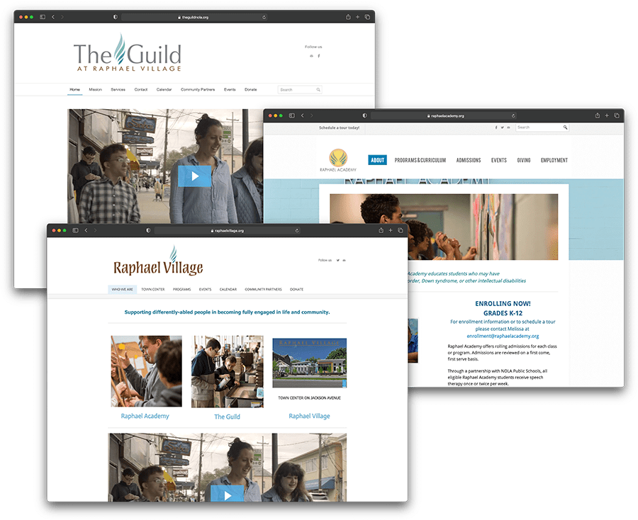 Raphael Village's previous three websites