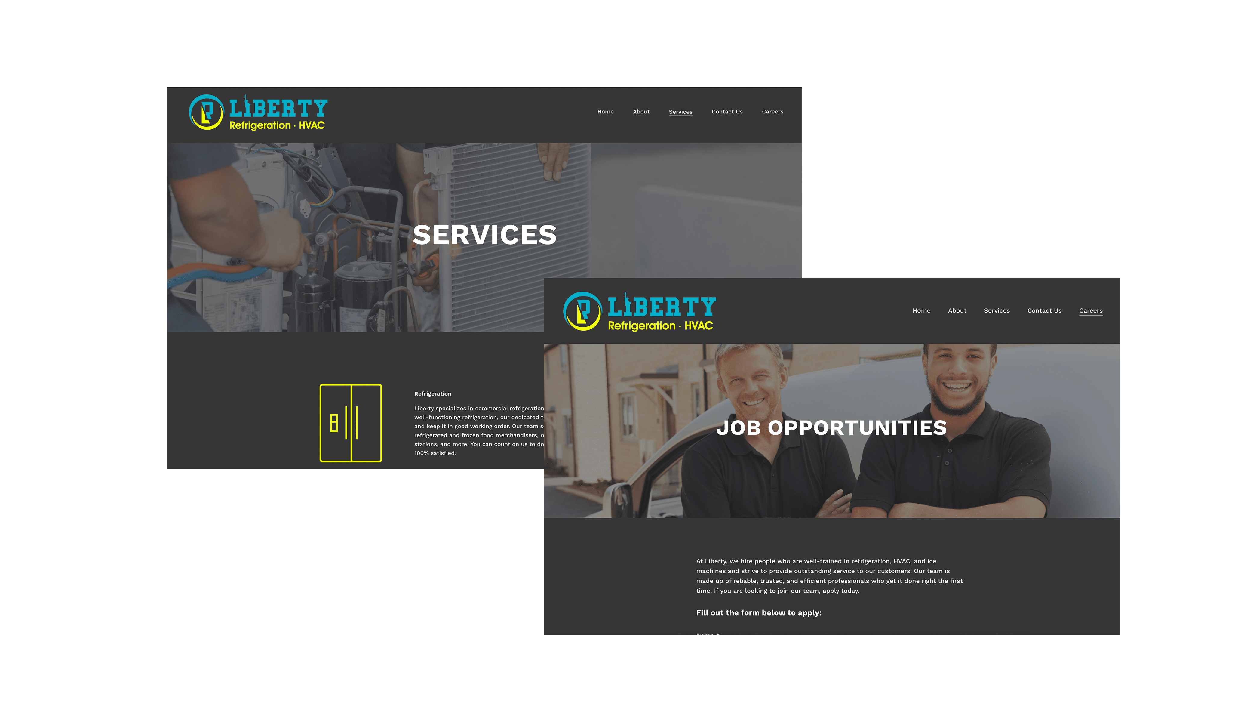 Liberty Refrigeration redesigned website