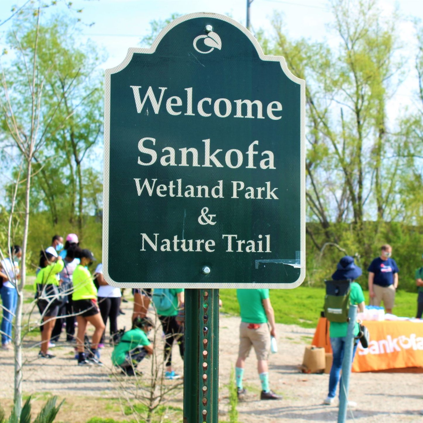 Sankofa Wetland Park and Nature Trail sign