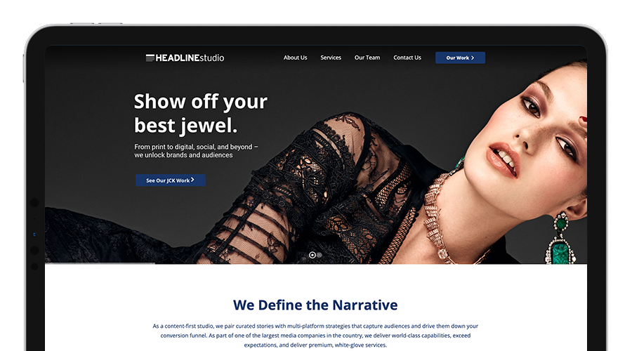 Headline Studio Mockup on tablet