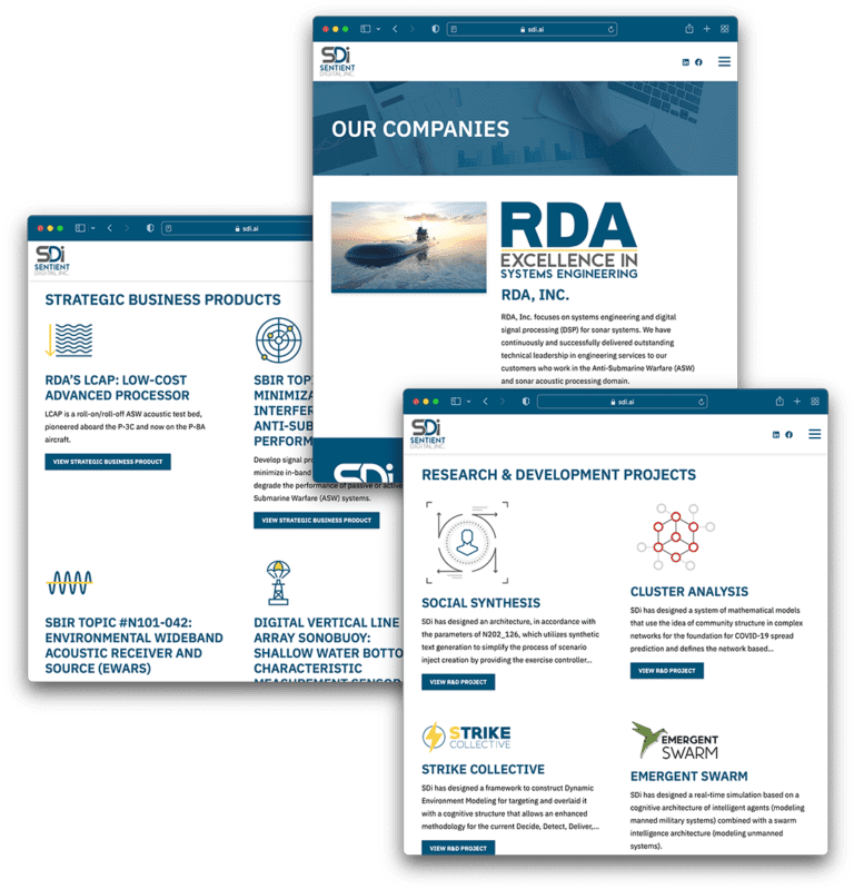 Expandable component grids on SDi's new website