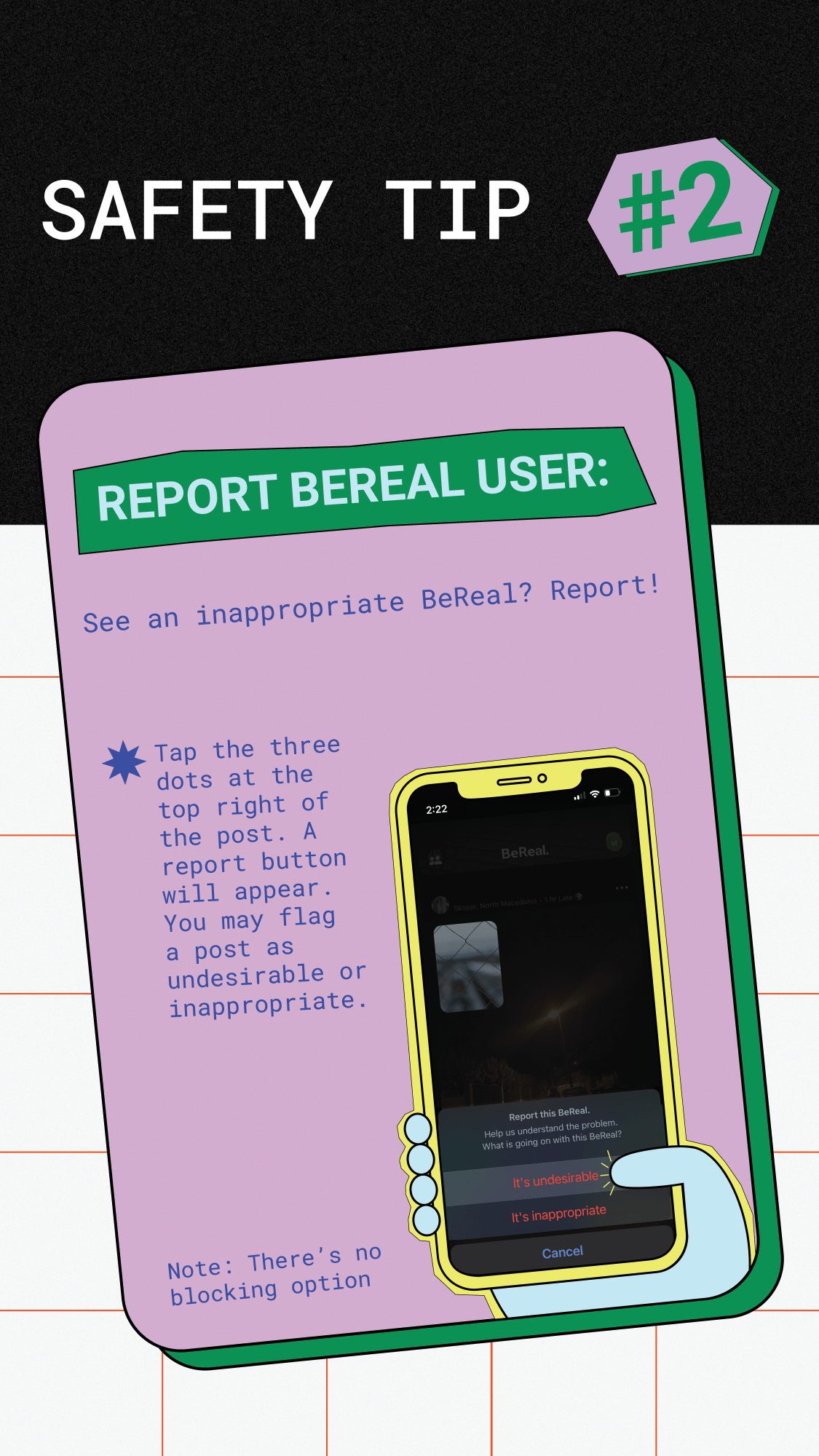 BeReal Safety Tip #2: Report Inappropriate Media