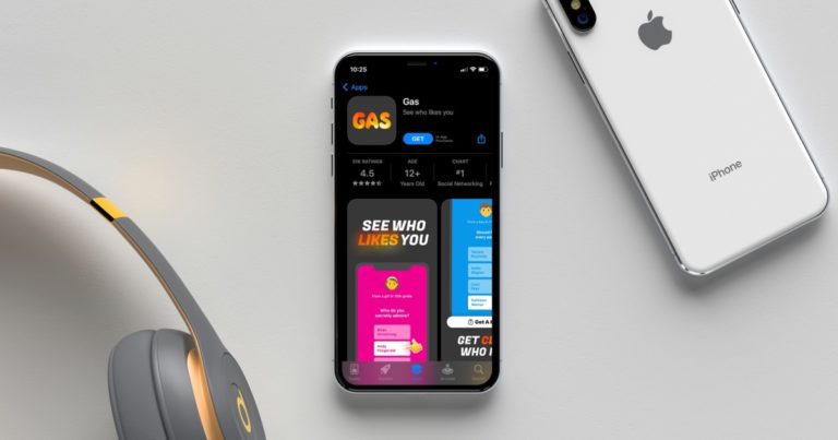 Gas App opened on an iPhone.