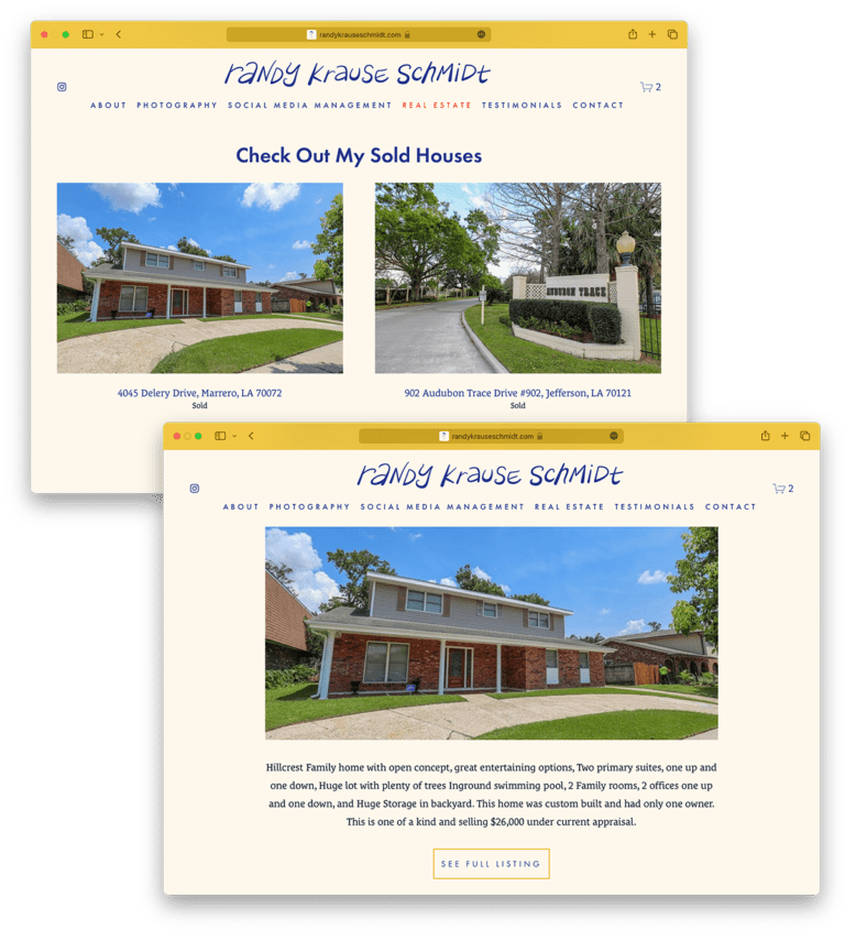 A feed of Randy Krause Schmidt's sold houses and an individual listing page
