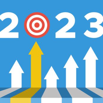 Arrows pointing to 2023 target
