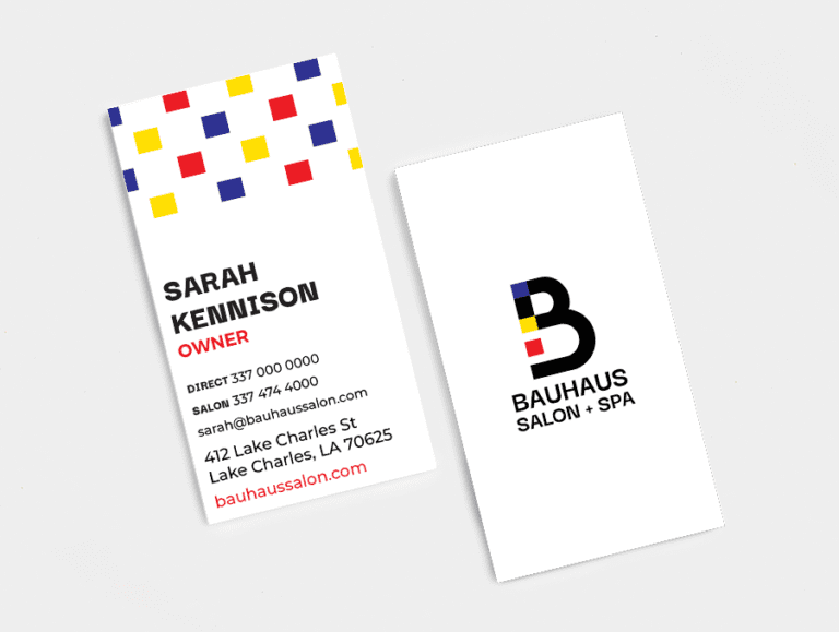 Bauhaus Salon + Spa's new rebranded business cards
