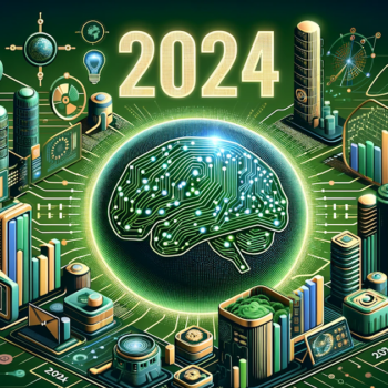 cover image for an article titled 'Upcoming AI Marketing Innovations in 2024 to Look Forward To'" // "Can you please update the image so that it says "2024" as well?