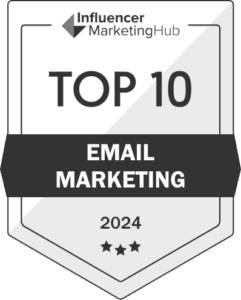 Top 10 Email Marketers in 2024 Badge