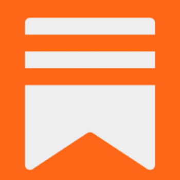 The Substack logo in white on an orange background
